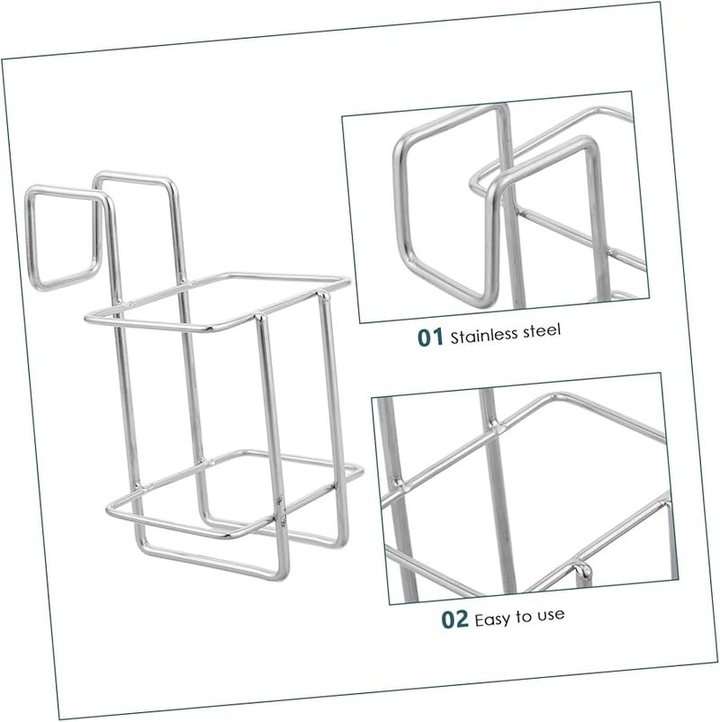 Stainless Steel Soap Dispenser Holder No Drilling Required Rustproof Wall Mounted Organizer - Image 3
